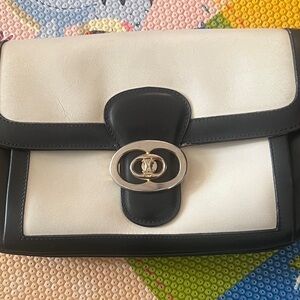 Vintage authentic Celine Black and Cream Shoulder Bag